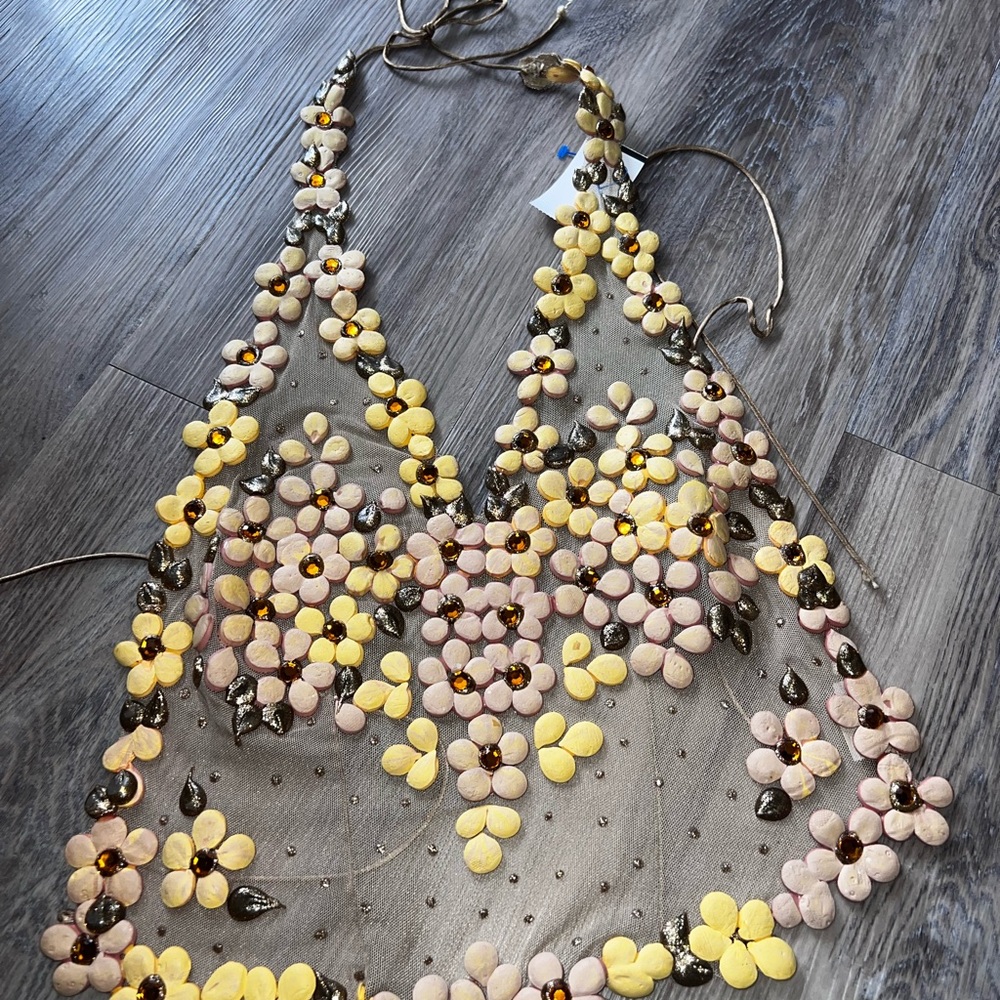 Ema Savahl Embellished Halter Top